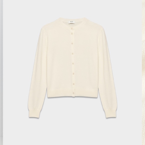 Aritzia Merino Wool Cardigan, Light Birch - Picture 3 of 6